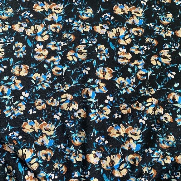 Free People Mini Dress‎ Womens Large Black Floral Long Sleeve Stretch Ladies - Picture 3 of 16